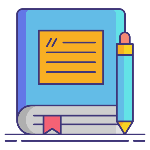 Icon of a book with a pencil, representing a structured and comprehensive e-syllabus for Quran learning.