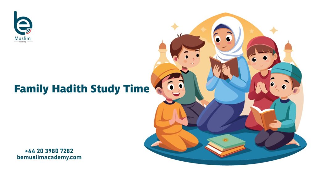 Parent teaching Hadith to child at home